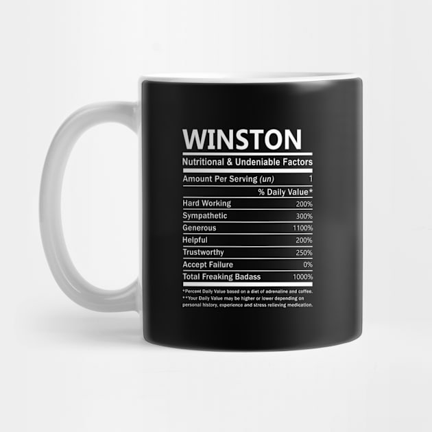 Winston Name T Shirt - Winston Nutritional and Undeniable Name Factors Gift Item Tee by nikitak4um